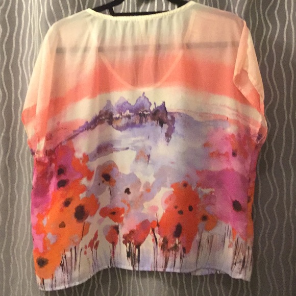 Watercolor Sheer Blouse - Picture 3 of 3